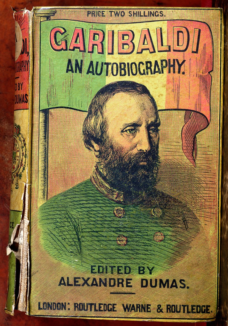 Framsidan av Garibaldi: An Autobiography, redigerad av Alexander Dumas (1802-70) 1860 av English School