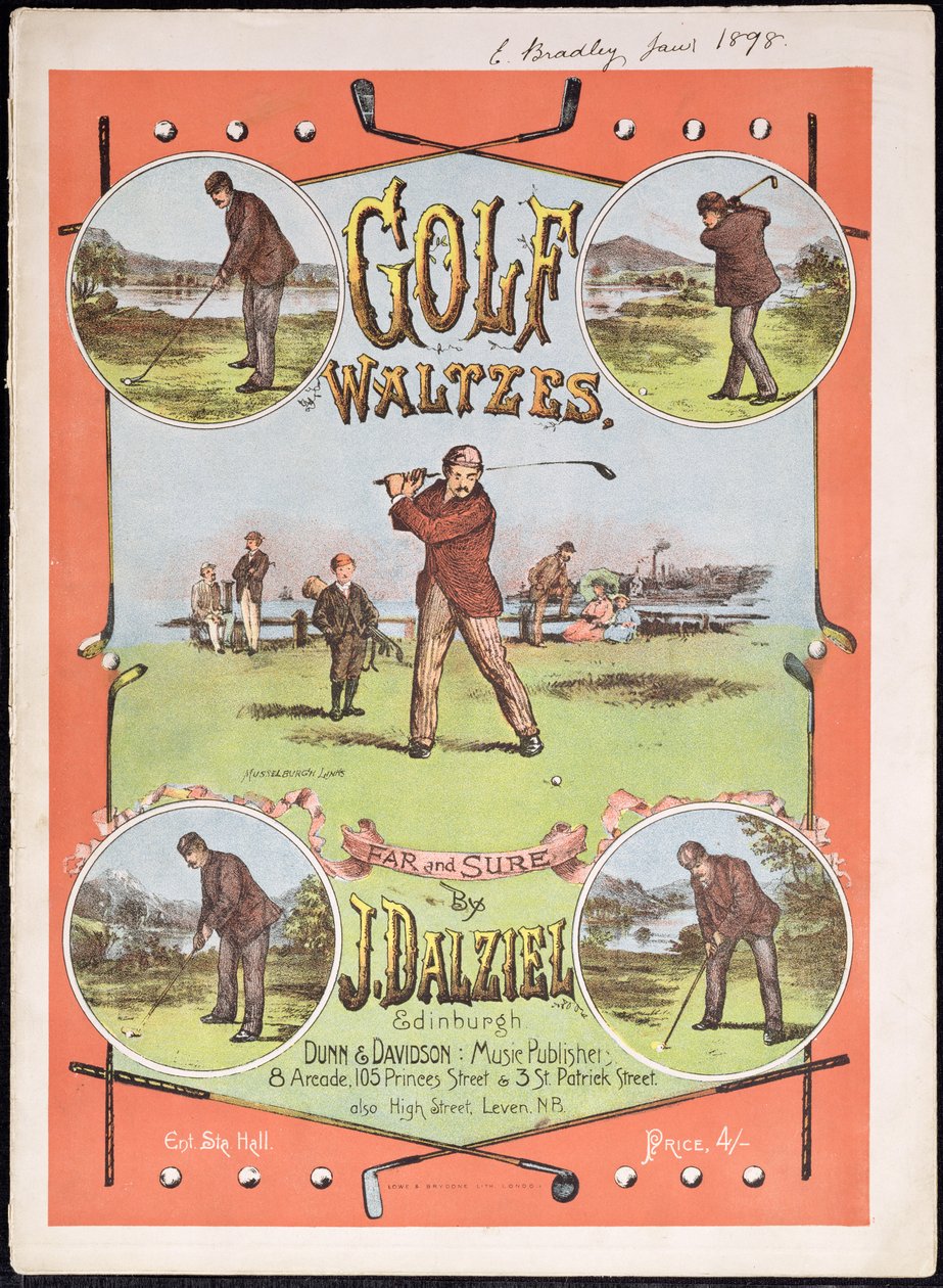 Framsidan av noten till Golf Waltzes av J. Dalziel av English School