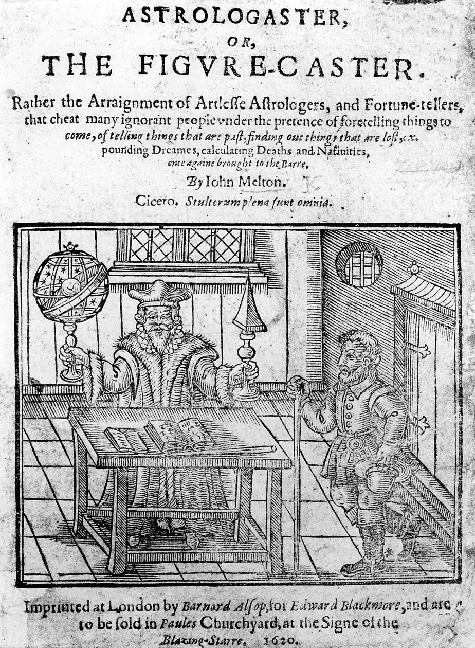 Frontispice to Astrologaster, or the Figure-Caster av John Melton, publicerad 1620 av English School