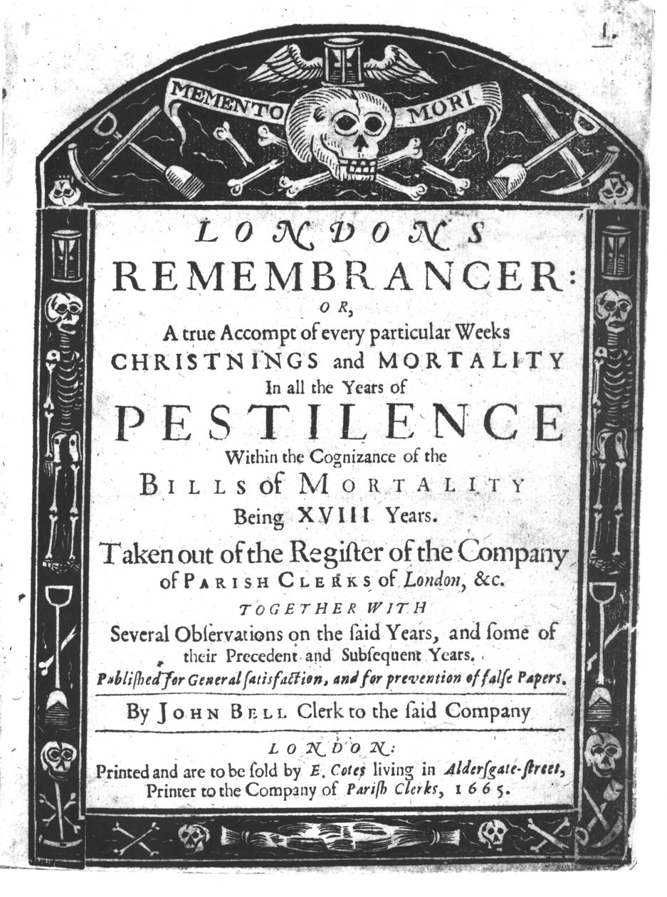 Frontispice till Londons Remembrancer av John Bell, 1665 av English School