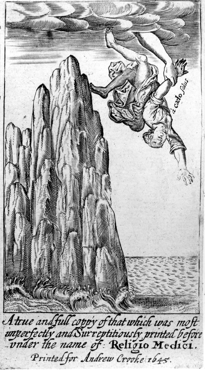 Frontispice till Religio Medici av Sir Thomas Browne, 1645 av English School