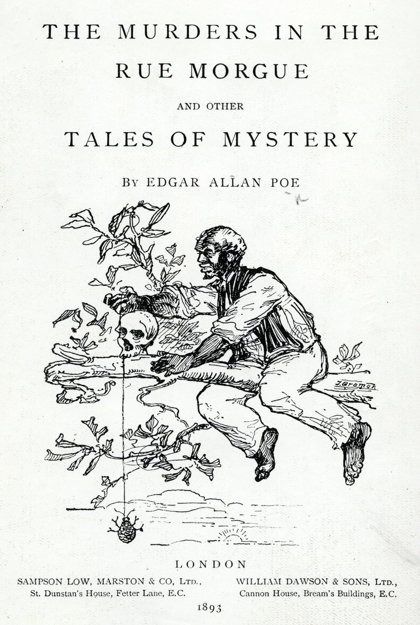 Frontispice till The Murders in the Rue Morgue and other Tales of Mystery av Edgar Allan Poe, publicerad 1893 av English School