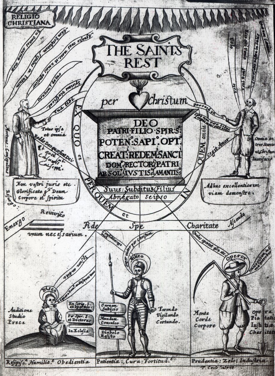 Frontispice till The Saints Everlasting Rest av Richard Baxter, tryckt 1652 (tryck) av English School