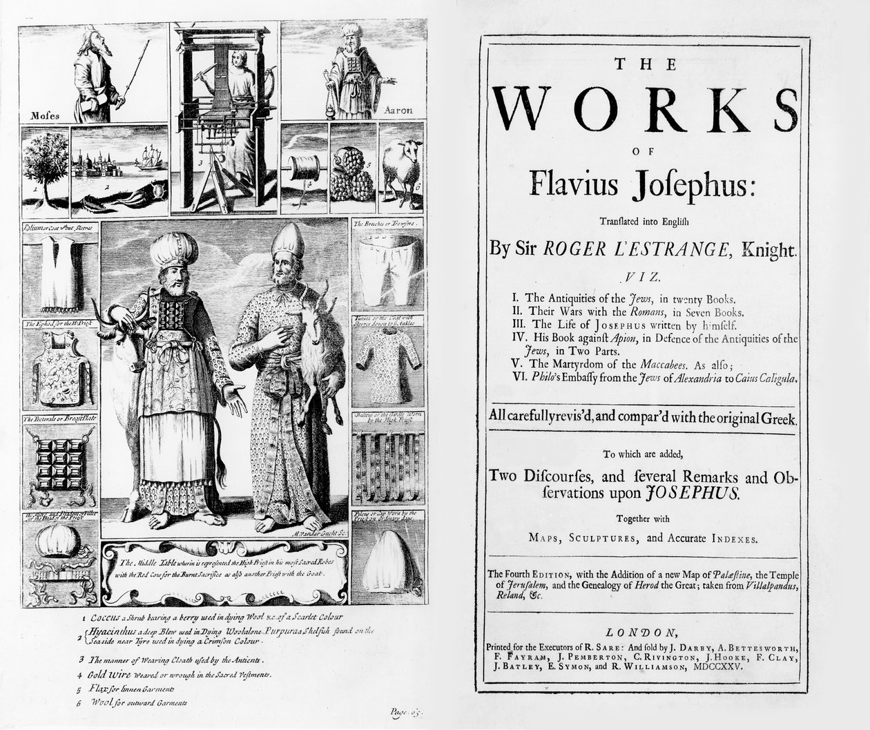 Frontispice till The Works of Flavius Josephus, 1725 av English School