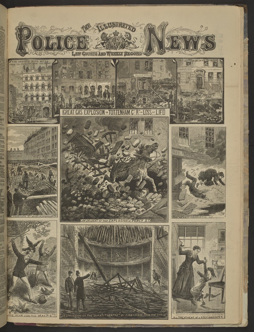 STOR GASEXPLOSION I TOTTENHAM CT. LOSS OF LIFE.", Illustrated Police News av English School