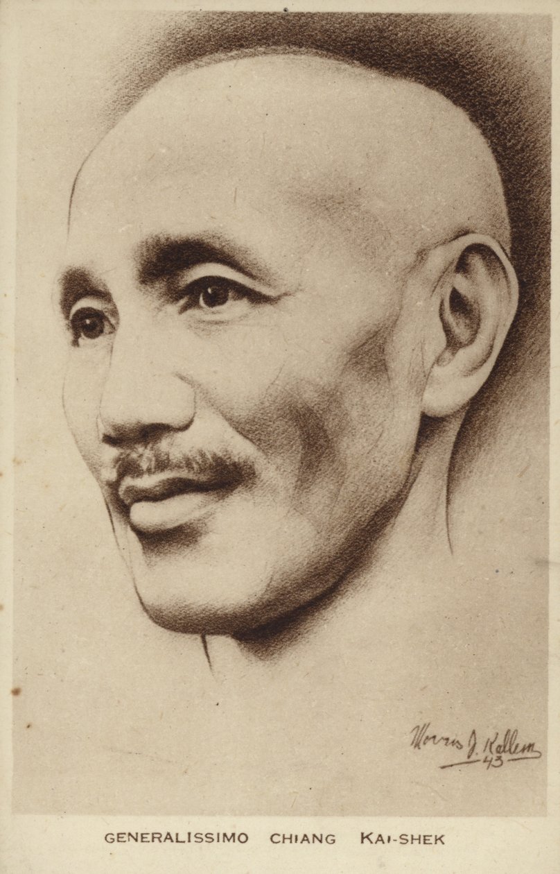 Generalissimo Chiang Kai-shek (litografi) av English School