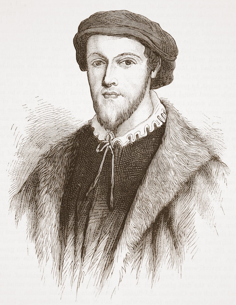 George Wishart, från ett tryck i David Laings ägo, illustration från The History of Protestantism av James Aitken Wylie (1808-1890), pub. 1878 av English School