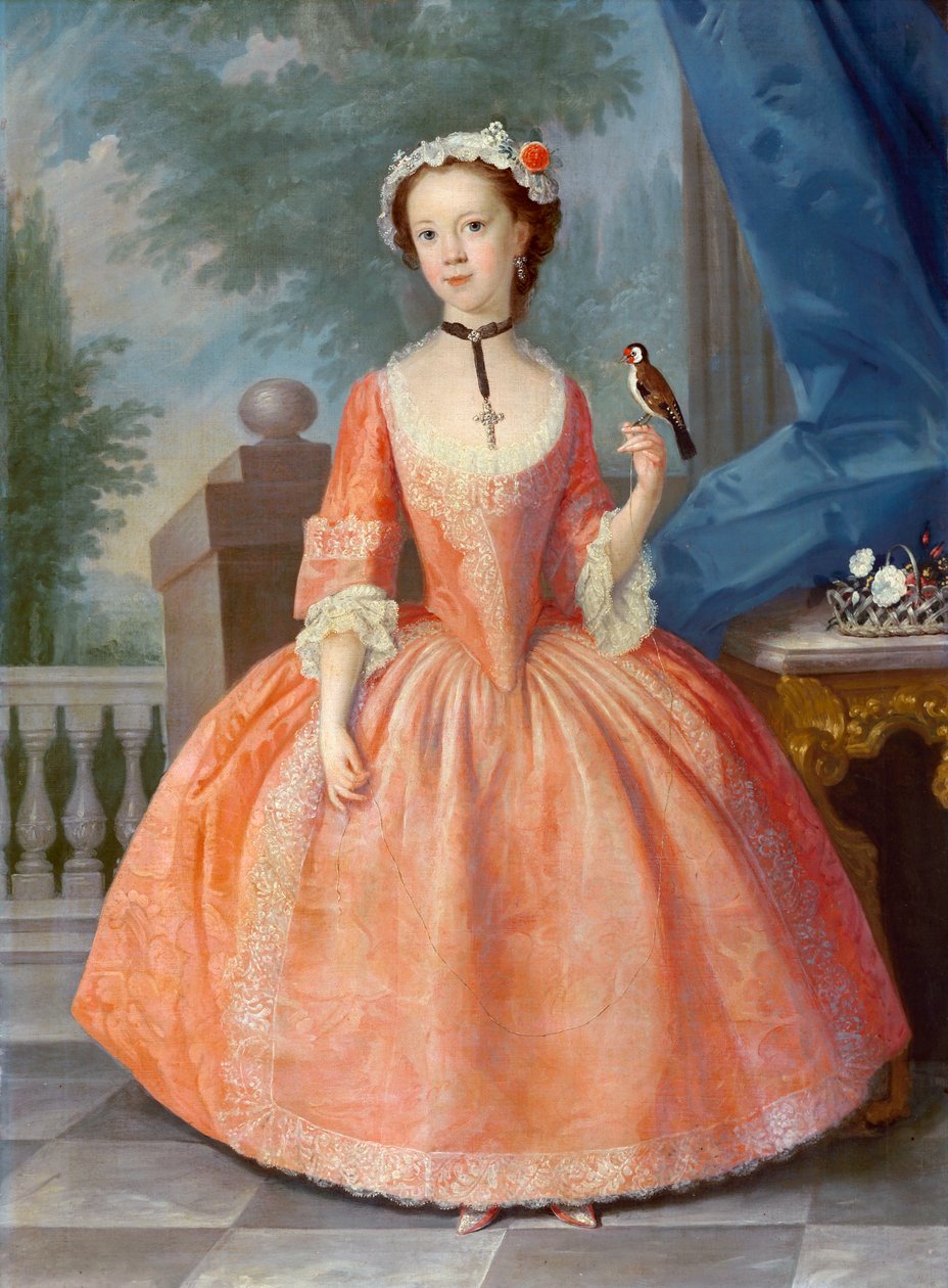 Flicka i rosa, ca 1740-talet av English School