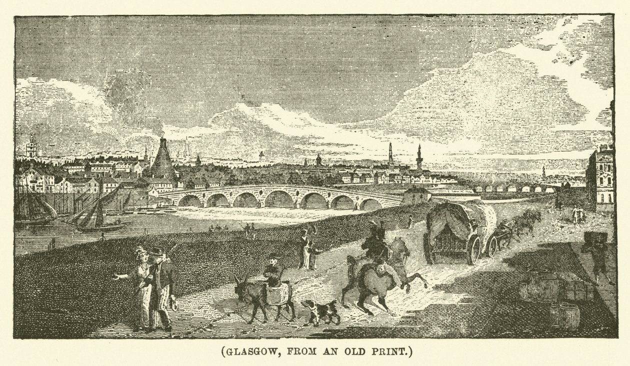 Glasgow, från ett gammalt tryck (gravyr) av English School