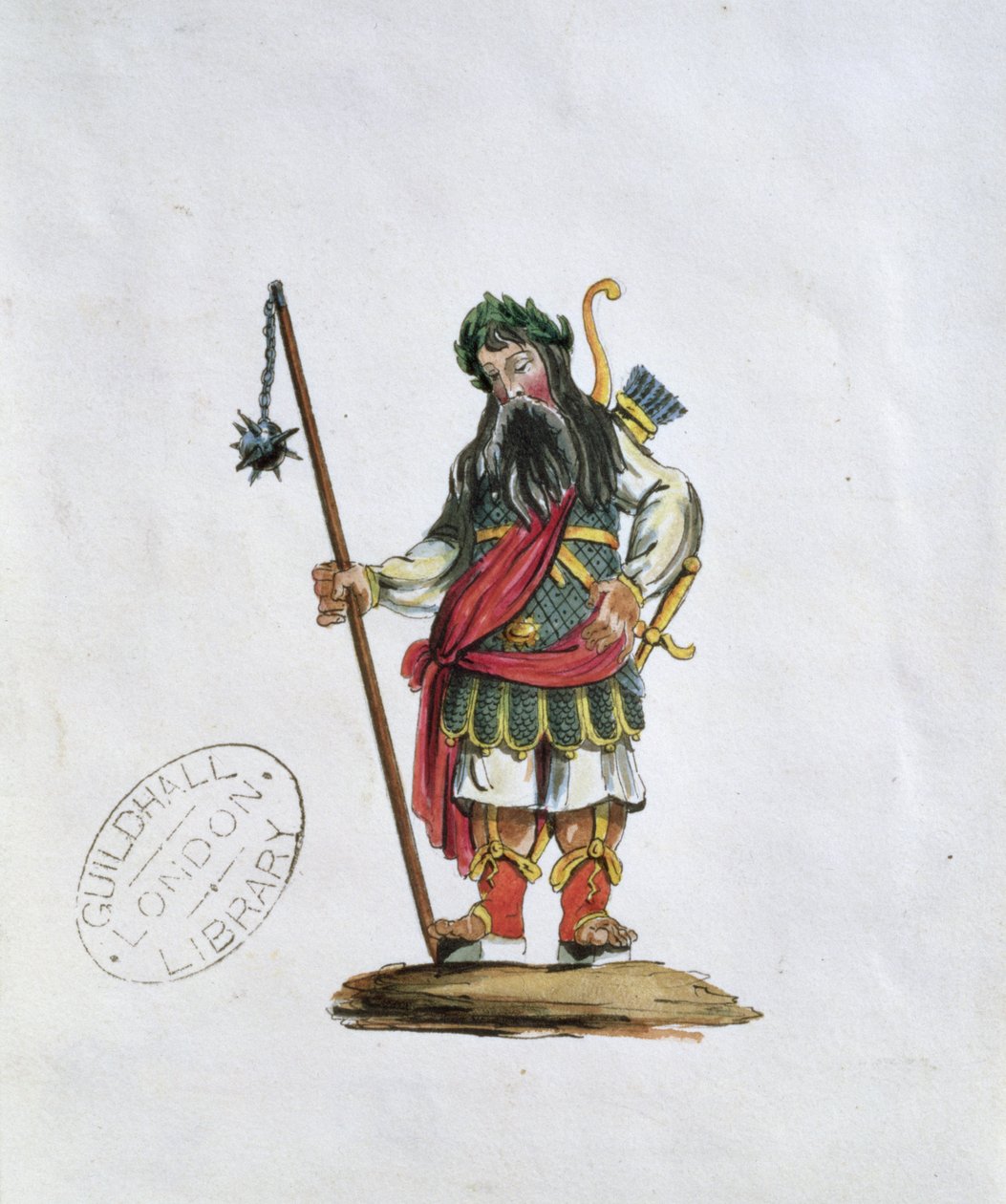 Gog, illustration av en av Guildhall-statyerna av de legendariska jättarna (se även 106546) av English School