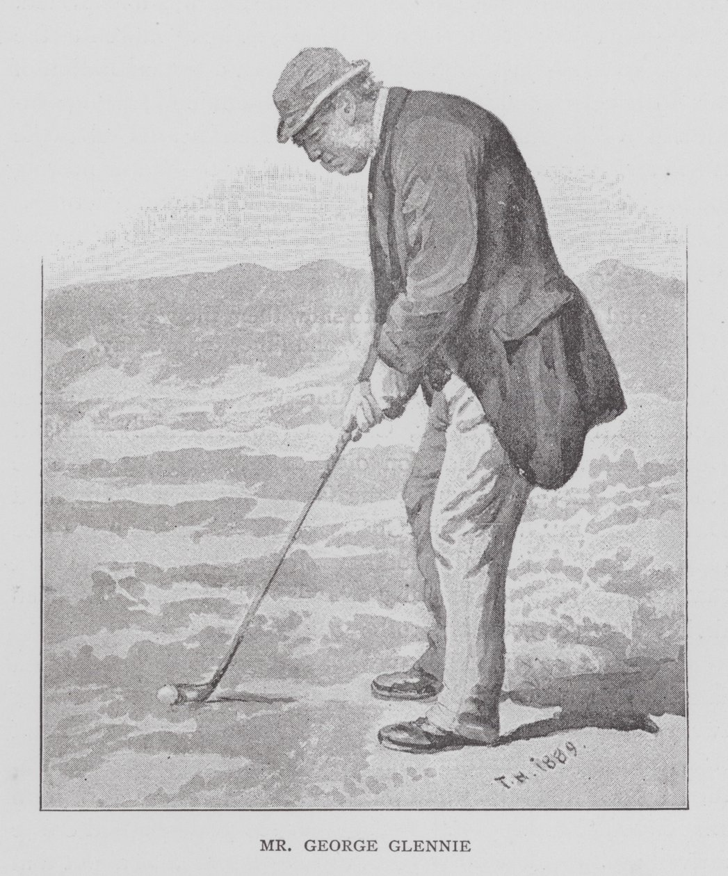 Golf: Mr George Glennie (litografi) av English School