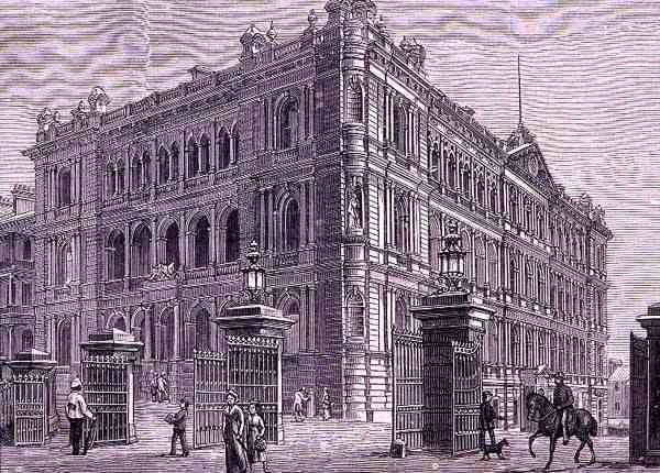 Regeringsbyggnader, Macquarie Street, Sydney, Australien, från "Australian Pictures", pub. av The Religious Tract Society av English School