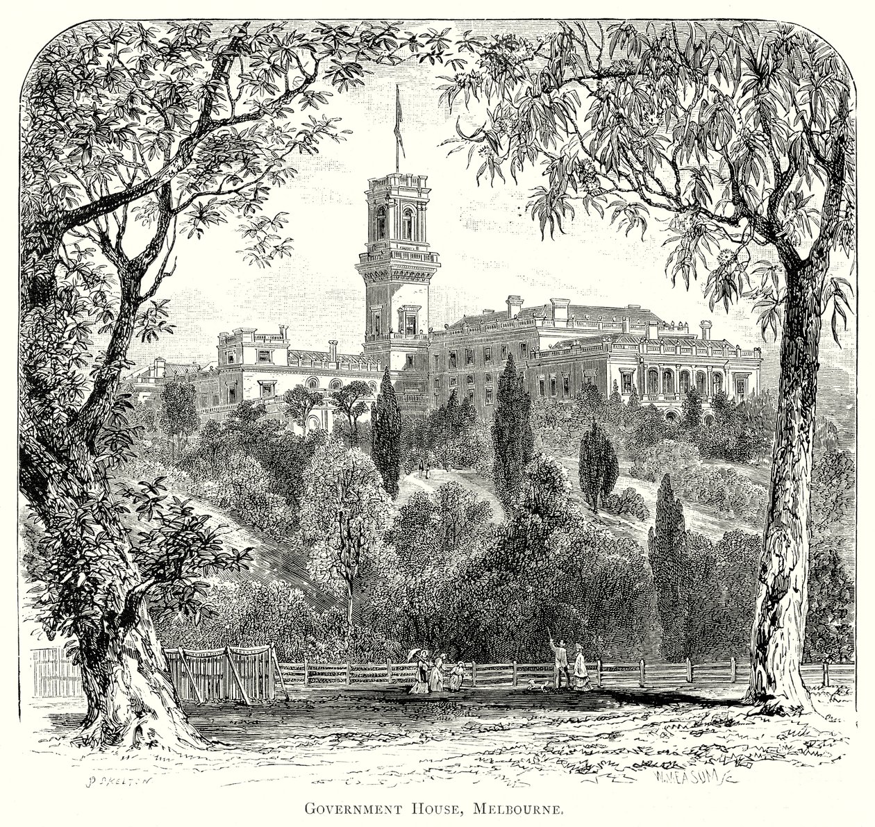 Government House, Melbourne (gravyr) av English School