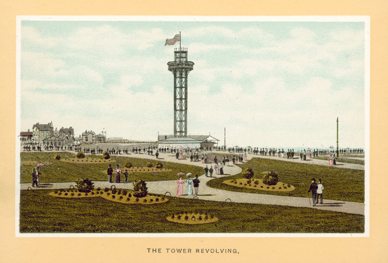 Great Yarmouth: The Tower Revolving (färglitografi) av English School
