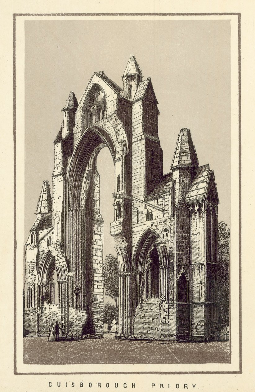 Guisborough Priory (litografi) av English School