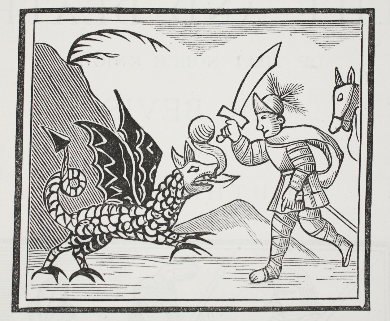 Guy and the Northumbrian Dragon, illustration från Chap-books of the artonde århundradet av John Ashton, pub. 1882 av English School