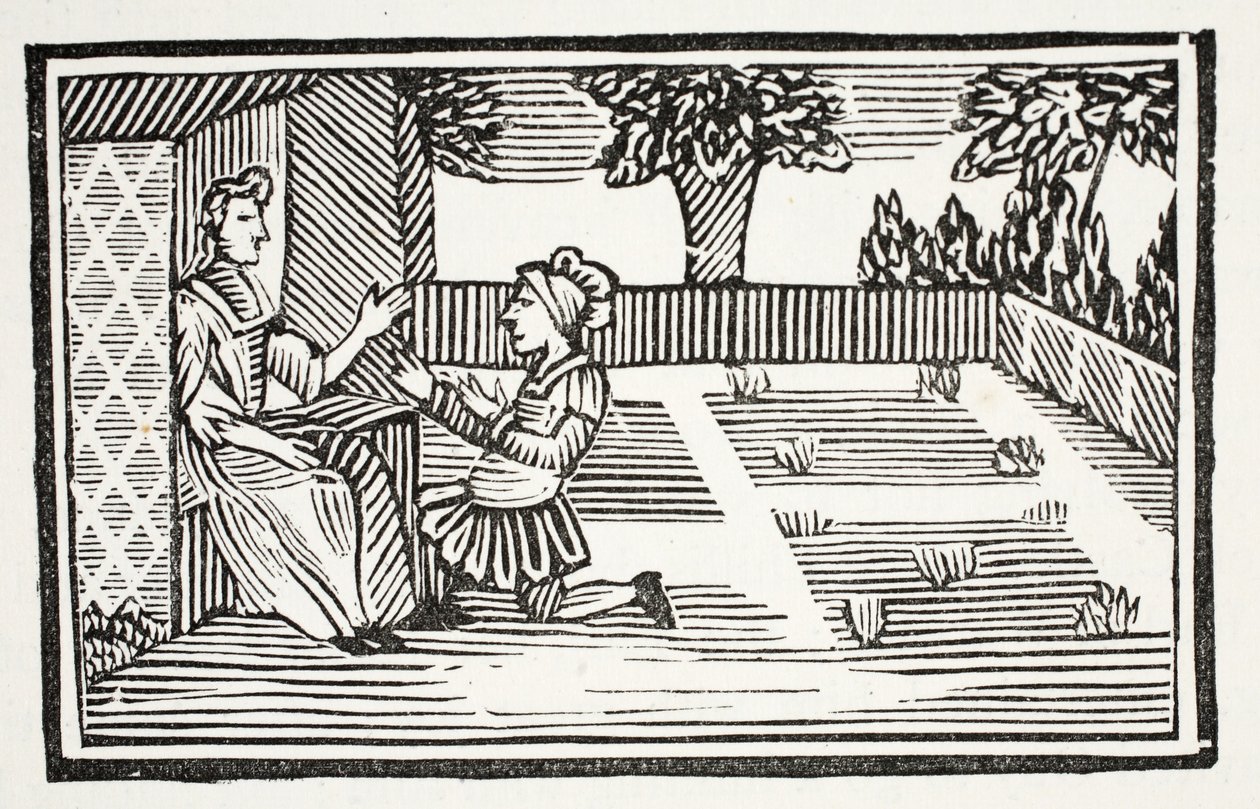 Killen uppvaktar Fair Phyllis, illustration från Chapter-books of the artonde århundrade av John Ashton, pub. 1882 av English School