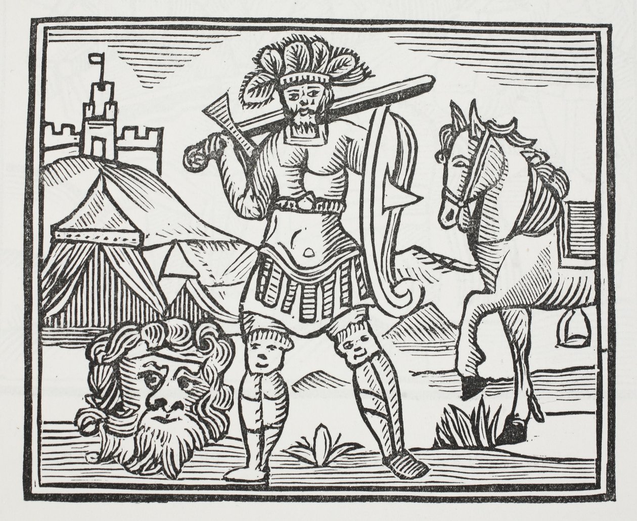 Kille som har dödat Armarant, illustration från Chap-books of the artonde århundradet av John Ashton, pub. 1882 av English School