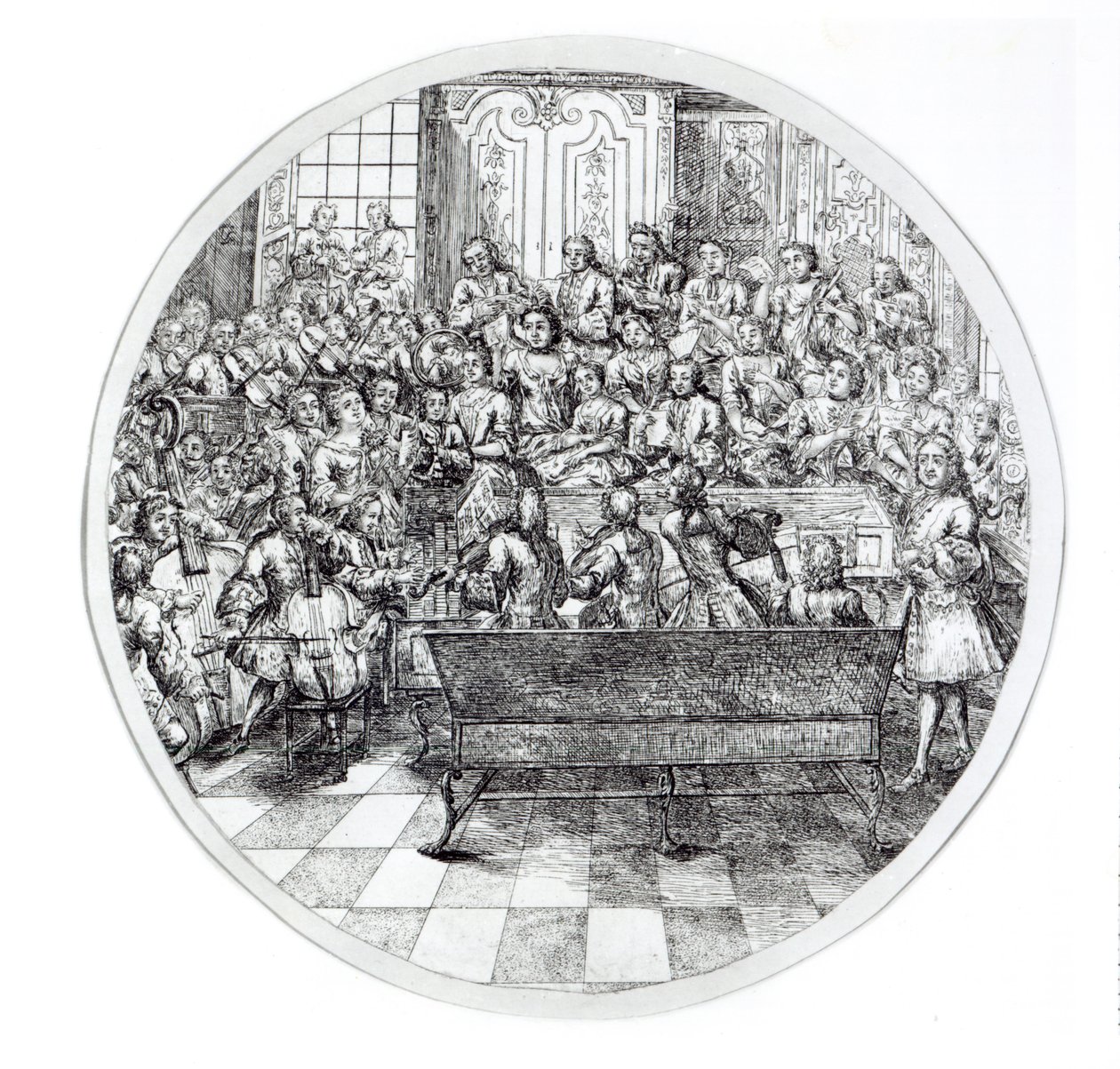 Händel dirigerar ett oratorium, ca 1740 av English School