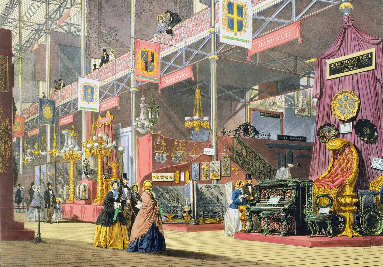Hardware and Woodcarving Machinery, i den stora utställningen 1851, från Dickinsons Comprehensive Pictures av English School