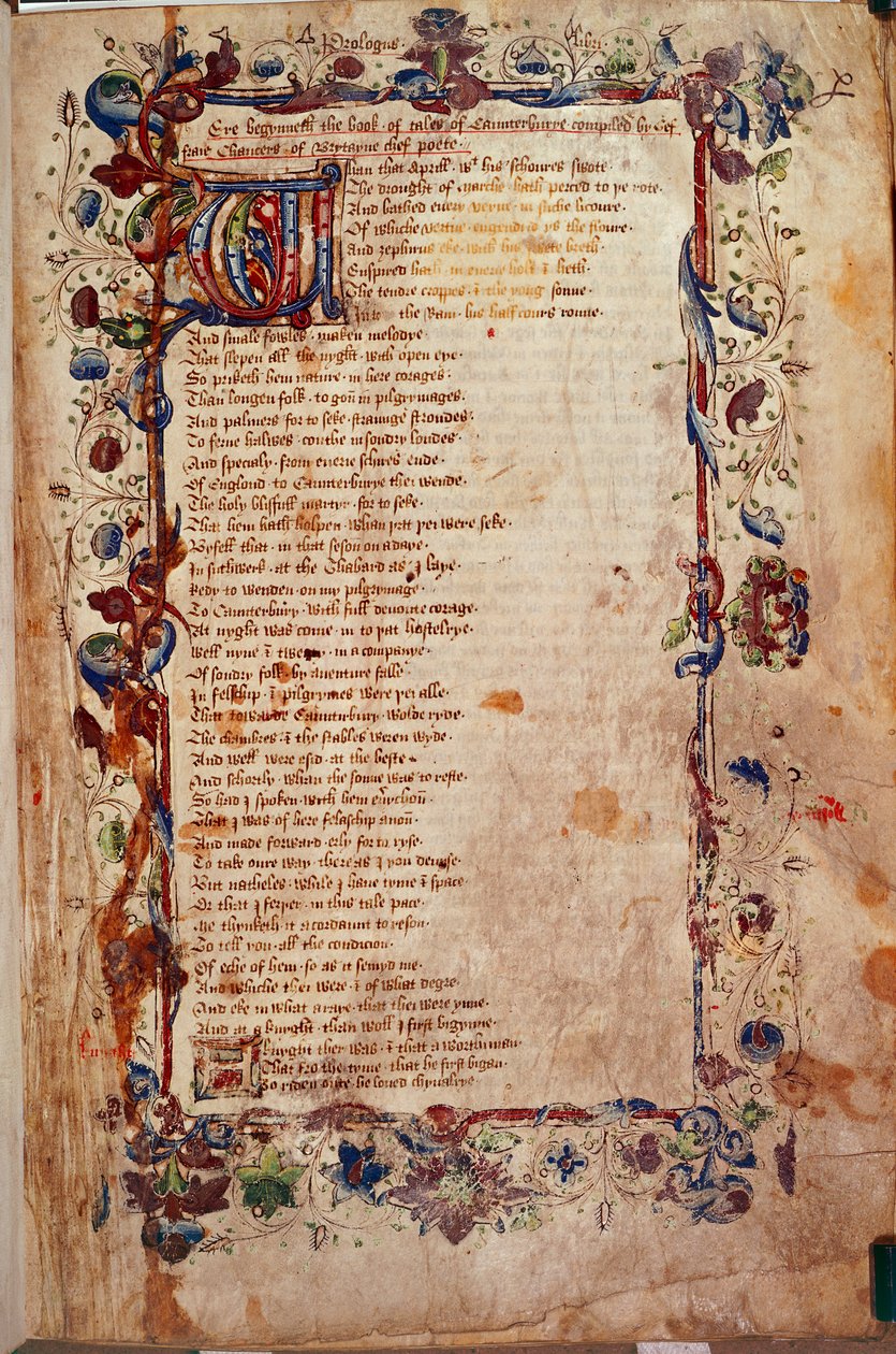 Harley 1758, fol.1, The Prologue, från 