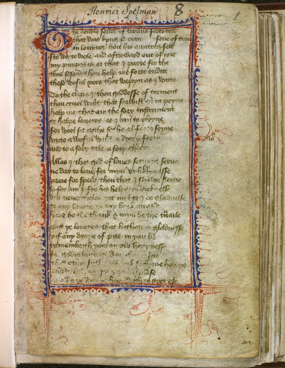 Harley 2392, f.1 Troilus and Criseyde, av Geoffrey Chaucer (vellum) av English School