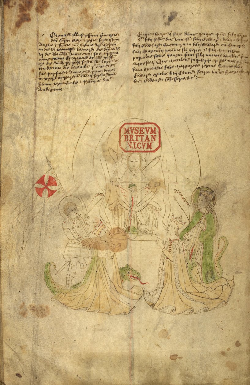 Harley 318, f.8v Henry VI, kung av England, och hans hustru, Margaret av Anjou, illustration från 