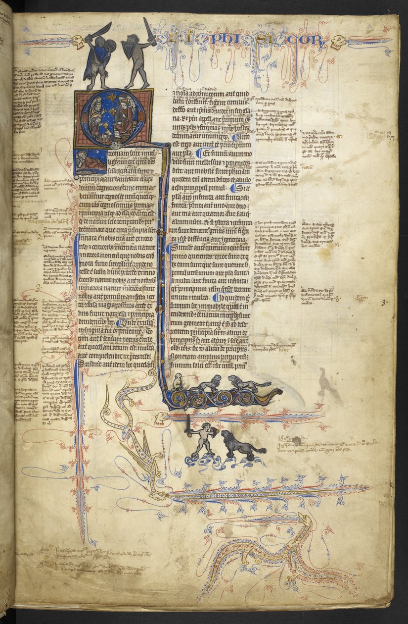 Harley MS 3487, f.4r Aristotle Physica, från 