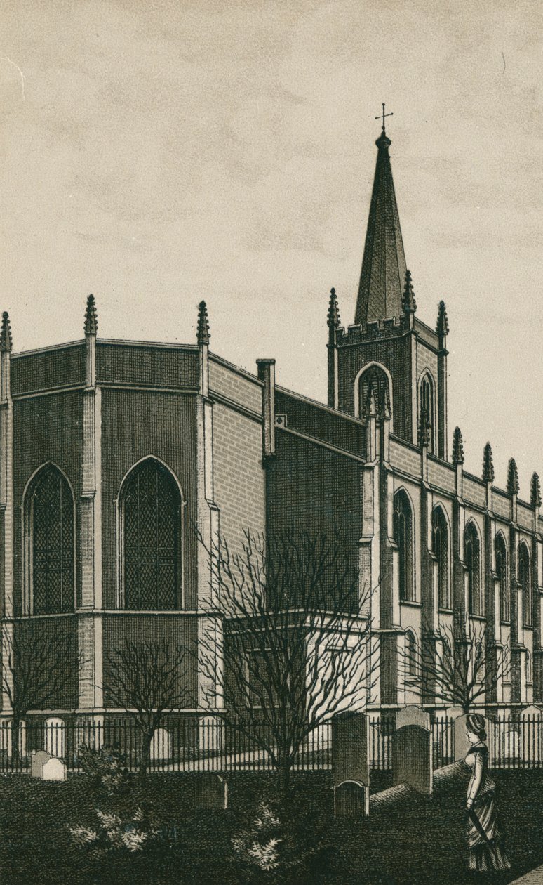 Harwich kyrka (litografi) av English School