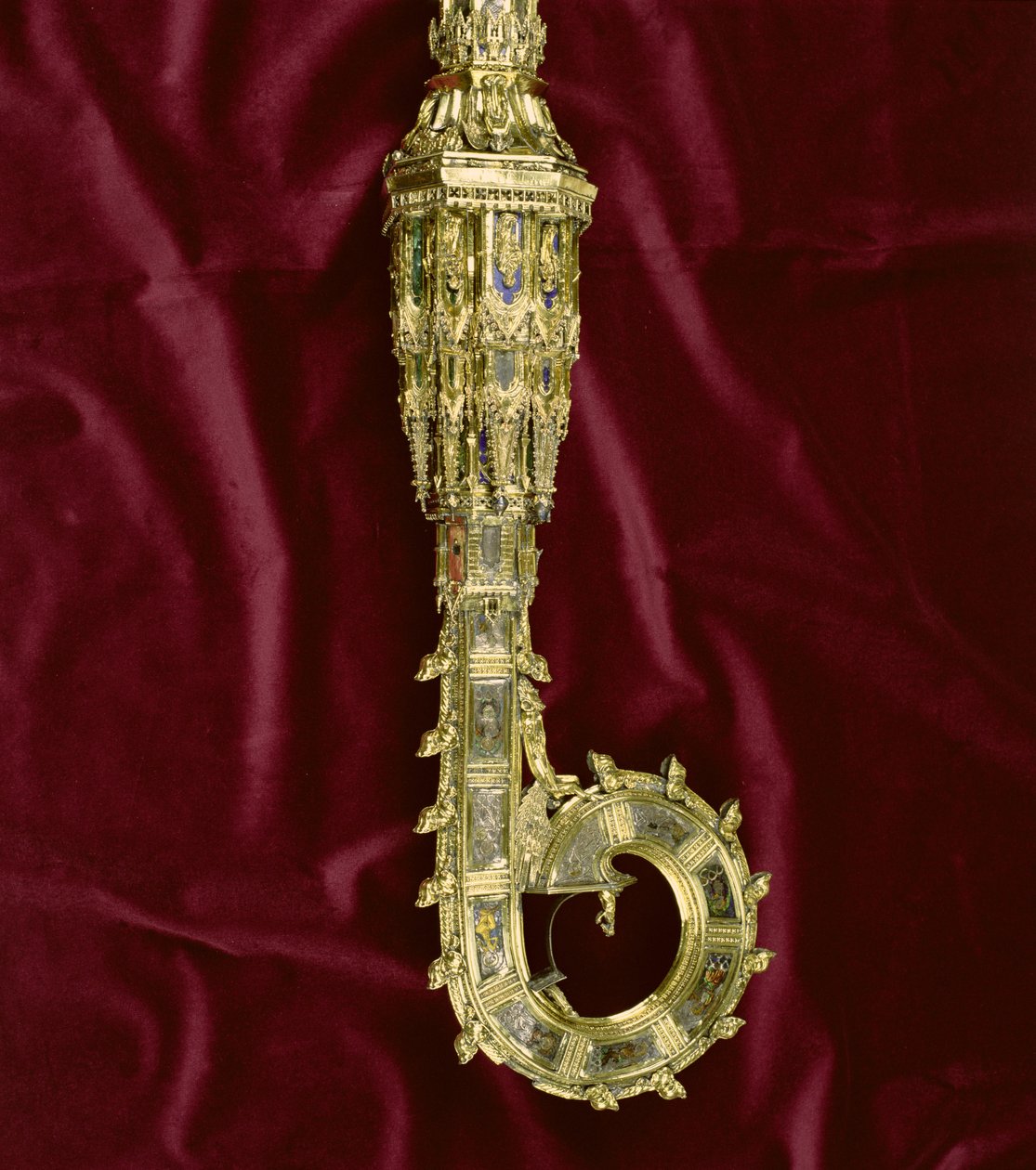 Huvud och skurk på crozier av William of Wykeham (ca 1320-1404): Paul sida (förgylld silver) (detalj) (se 205100-32) av English School
