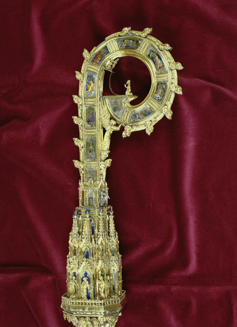 Huvud och skurk av crozier av William of Wykeham (ca 1320-1404): Peter sida (förgylld silver) (detalj) (se 205100-32) av English School