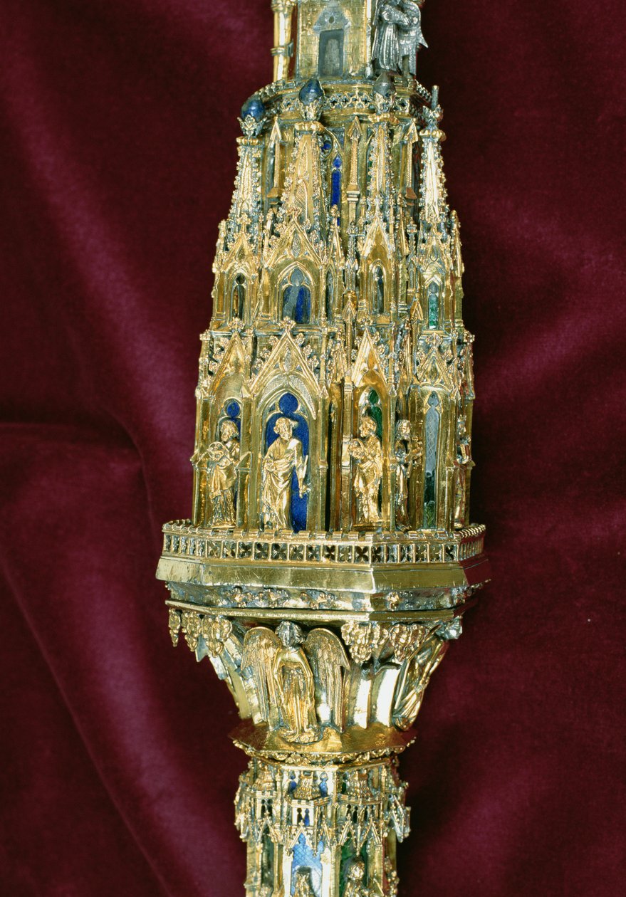 Chef för crozier William of Wykeham (ca 1320-1404): Peters sida (förgylld silver) (detalj) (se 205101-205132) av English School