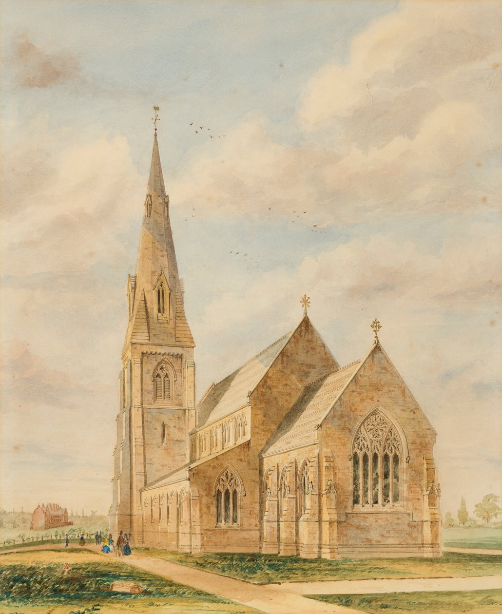 Heath Town Church (wc på papper) av English School