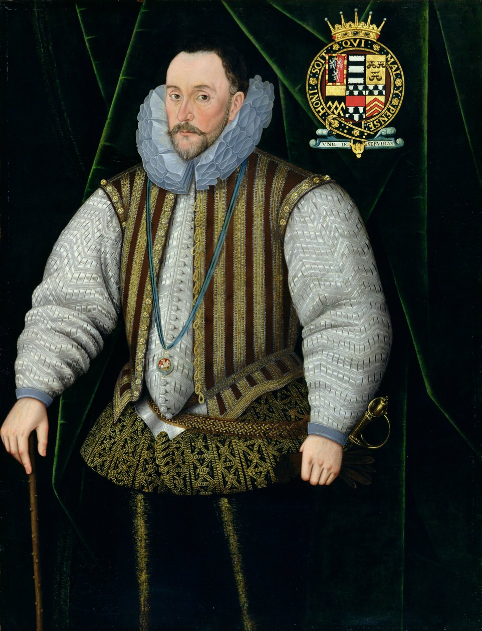 Henry Herbert (ca 1531-1604) 2:e earl av Pembroke, ca 1590 (olja på duk) av English School