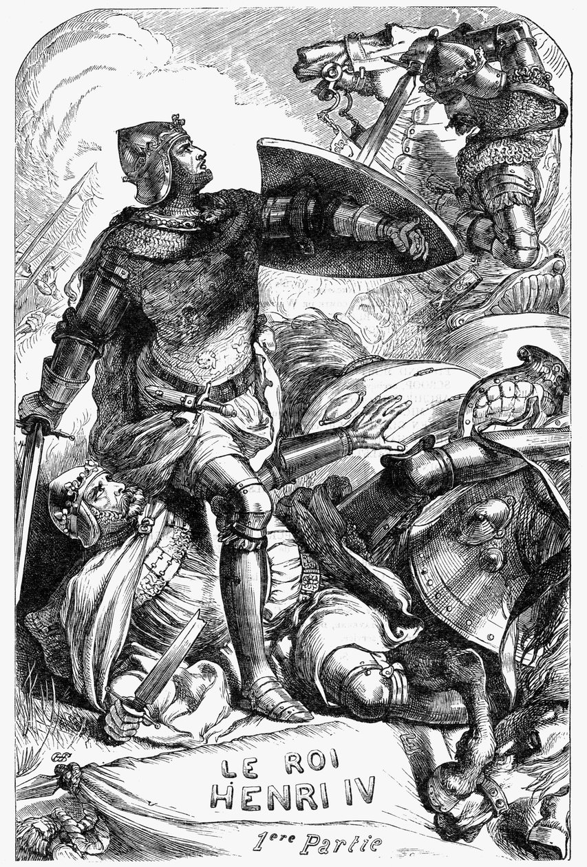 Henry IV (Henry IV) - Illustration i "" verk komplett av William Shakespeare"" 1866 - Illustrationerna och den allmänna formen för denna utgåva är lånade från Cassells illustrerade Shakespeare, publicerad i London av English School