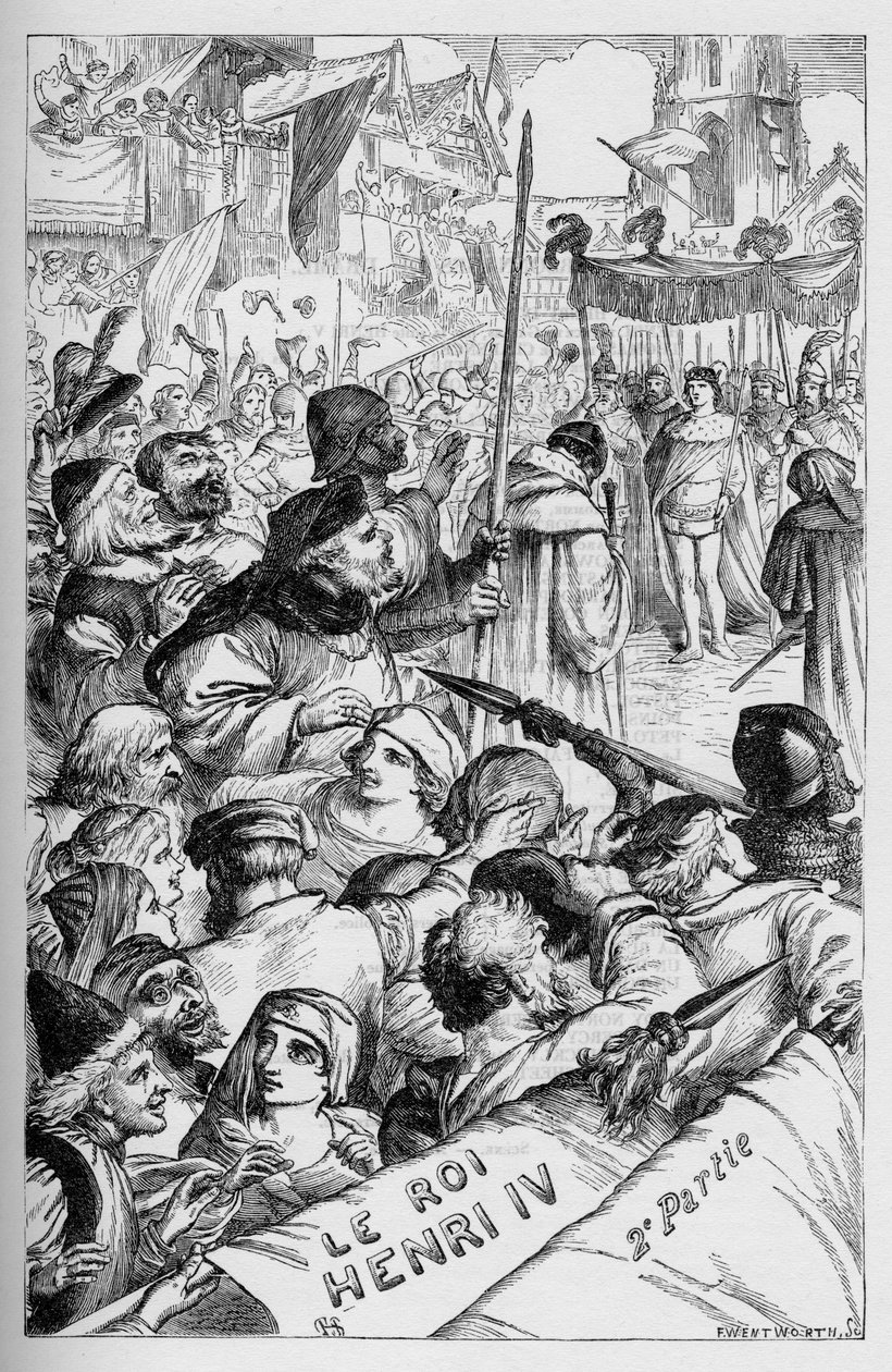 Henry IV (Henry IV) - Illustration i "" verk komplett av William Shakespeare"" 1866 - Illustrationerna och den allmänna formen för denna utgåva är lånade från Cassells illustrerade Shakespeare, publicerad i London av English School