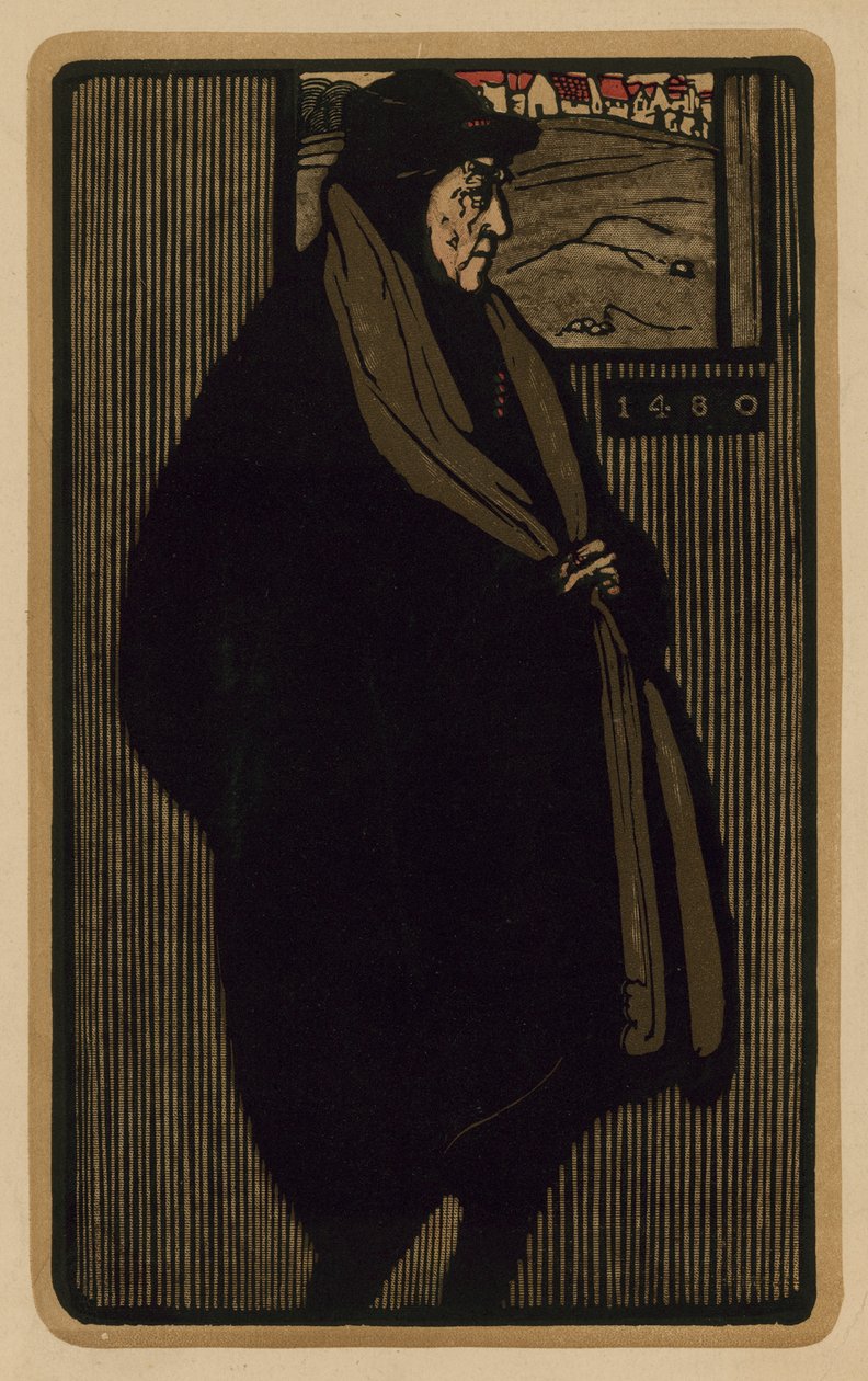 Henry Irving, skådespelare (gravyr) av English School