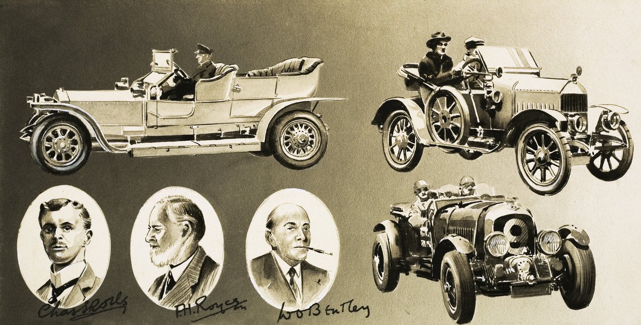 Henry Royce, Charles Rolls, W. O. Bentley -- tre pionjärer inom motorfordon av English School