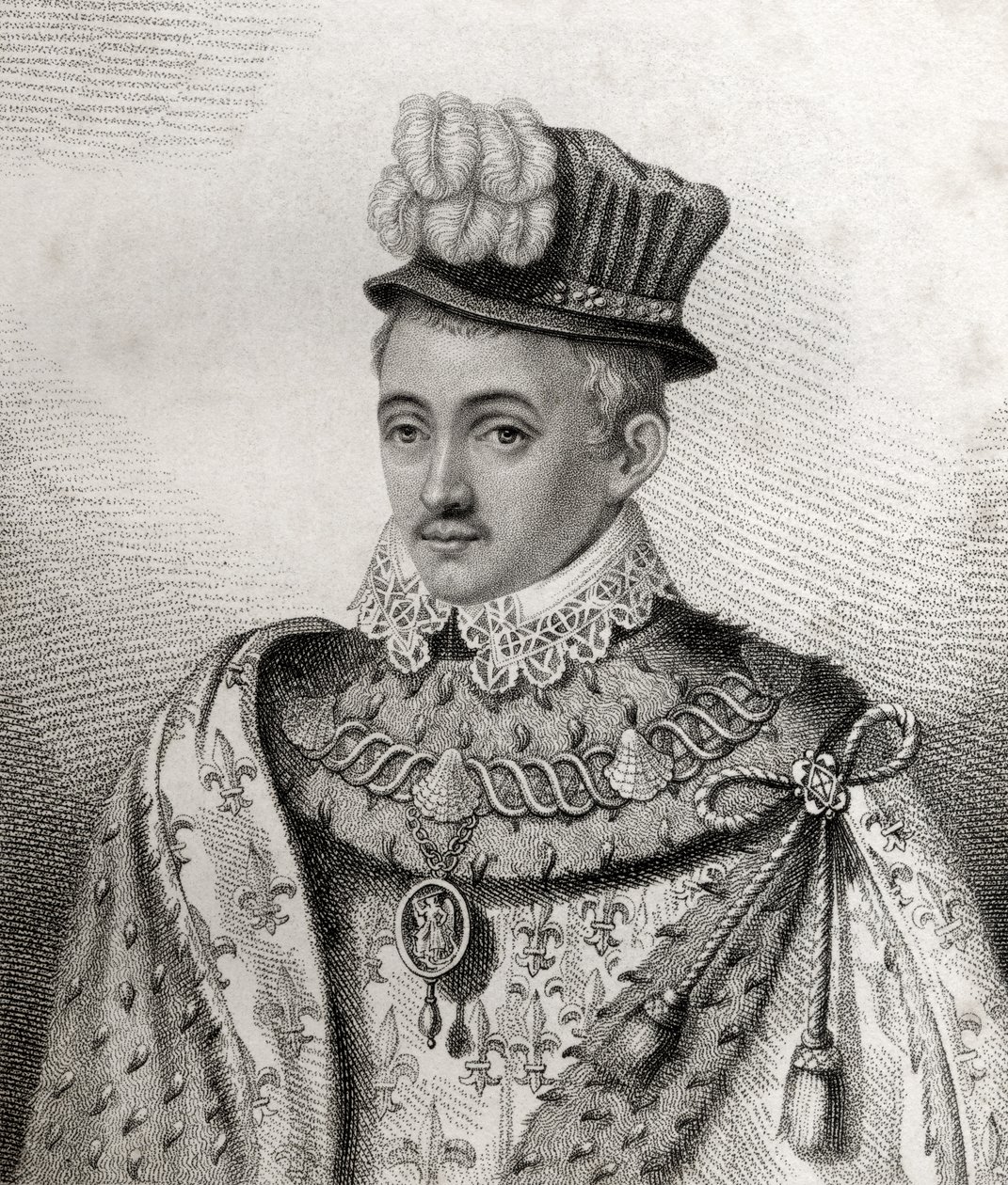 Henry Stewart, graverad av Rivers, illustration från 