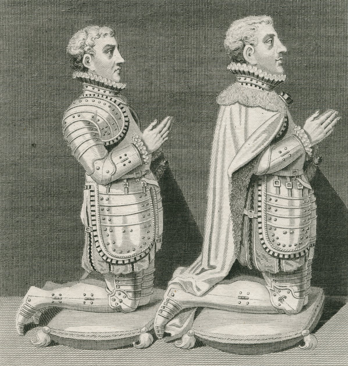 Henry Stuart, Lord Darnley ma lona uso o Charles Stuart, Earl o Lennox, tootutuli i luma o le tuugamau o lo latou tina i Westminster Abbey, na vaneina e Andrew Birrell, 1796 swed av English School