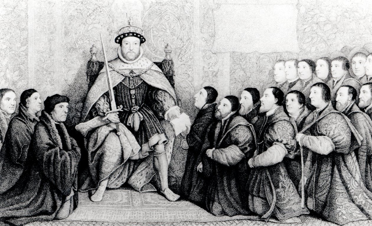 Henry VIII skänker stadgan till frisörkirurgerna av English School