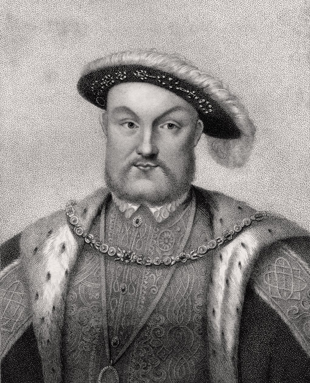 Henrik VIII, graverad av Bocquet, från 