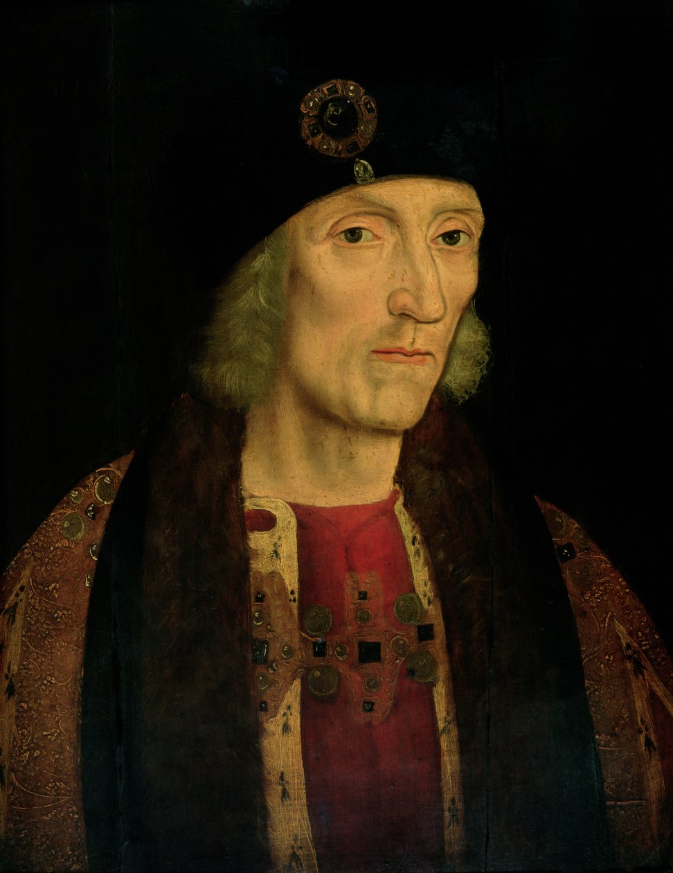 Henrik VII (1457-1509) (olja på panel) av English School