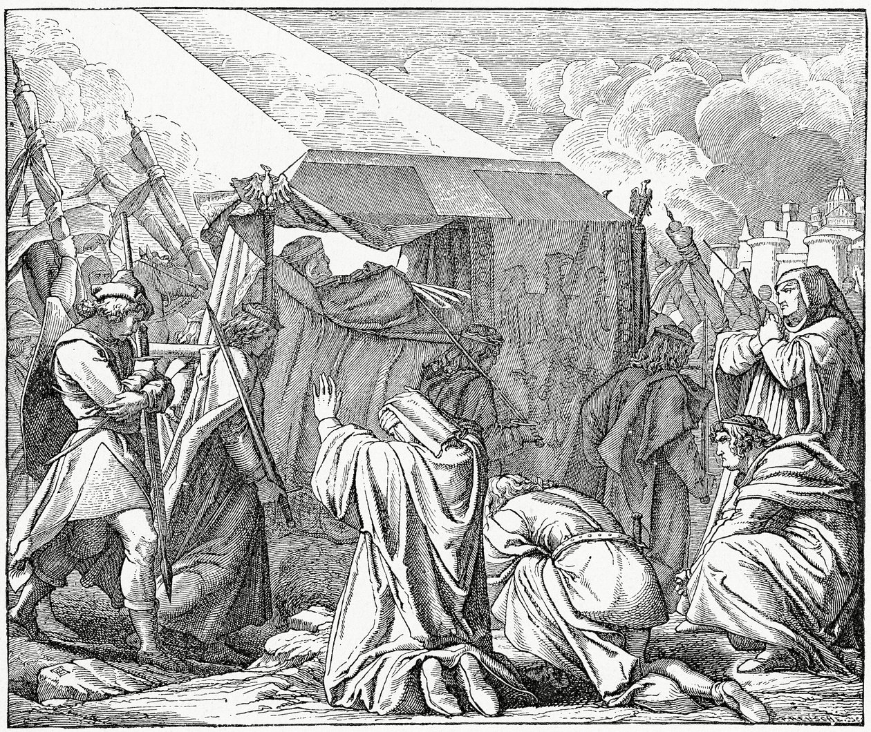 Henrik VII, den helige romerske kejsaren, sörjes av sitt folk 1313, 1882 av English School