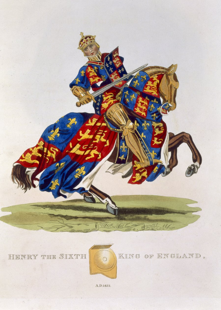 Henry VI, kung av England (1421-71), 1422, från Ancient Armour, av Samuel Rush Meyrick, 1824 av English School