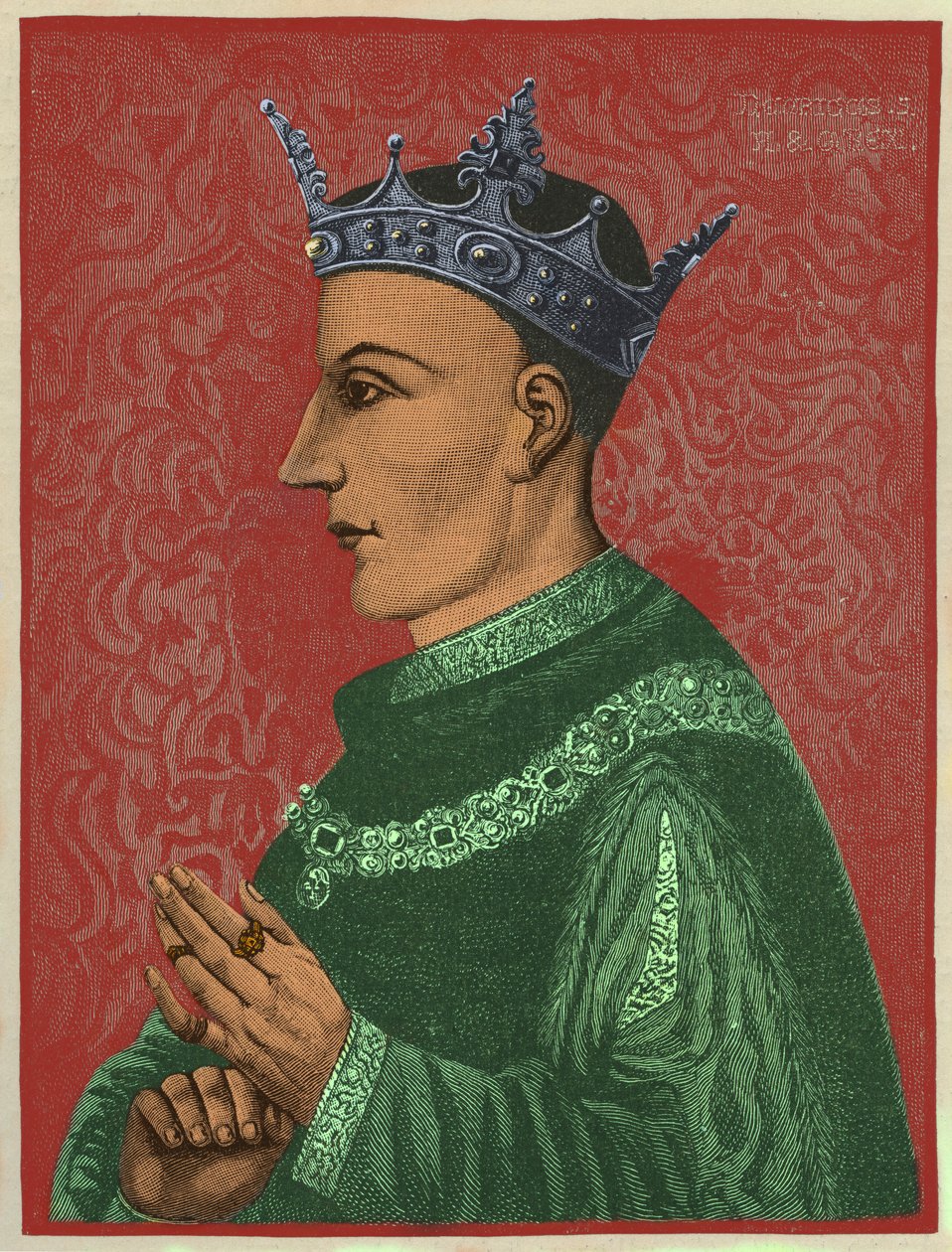 Henryk V, król Anglii, ilustracja z „Krótkiej historii narodu angielskiego, tom. II” Johna Richarda Greenswedisha av English School