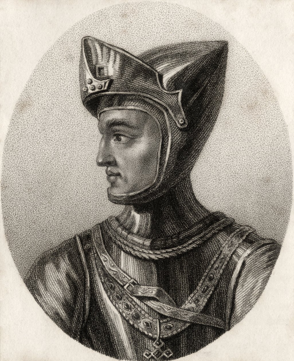 Henry of Grosmont, hertig av Lancaster, från "A Catalogue of the Royal and Noble Authors", publicerad 1806. av English School