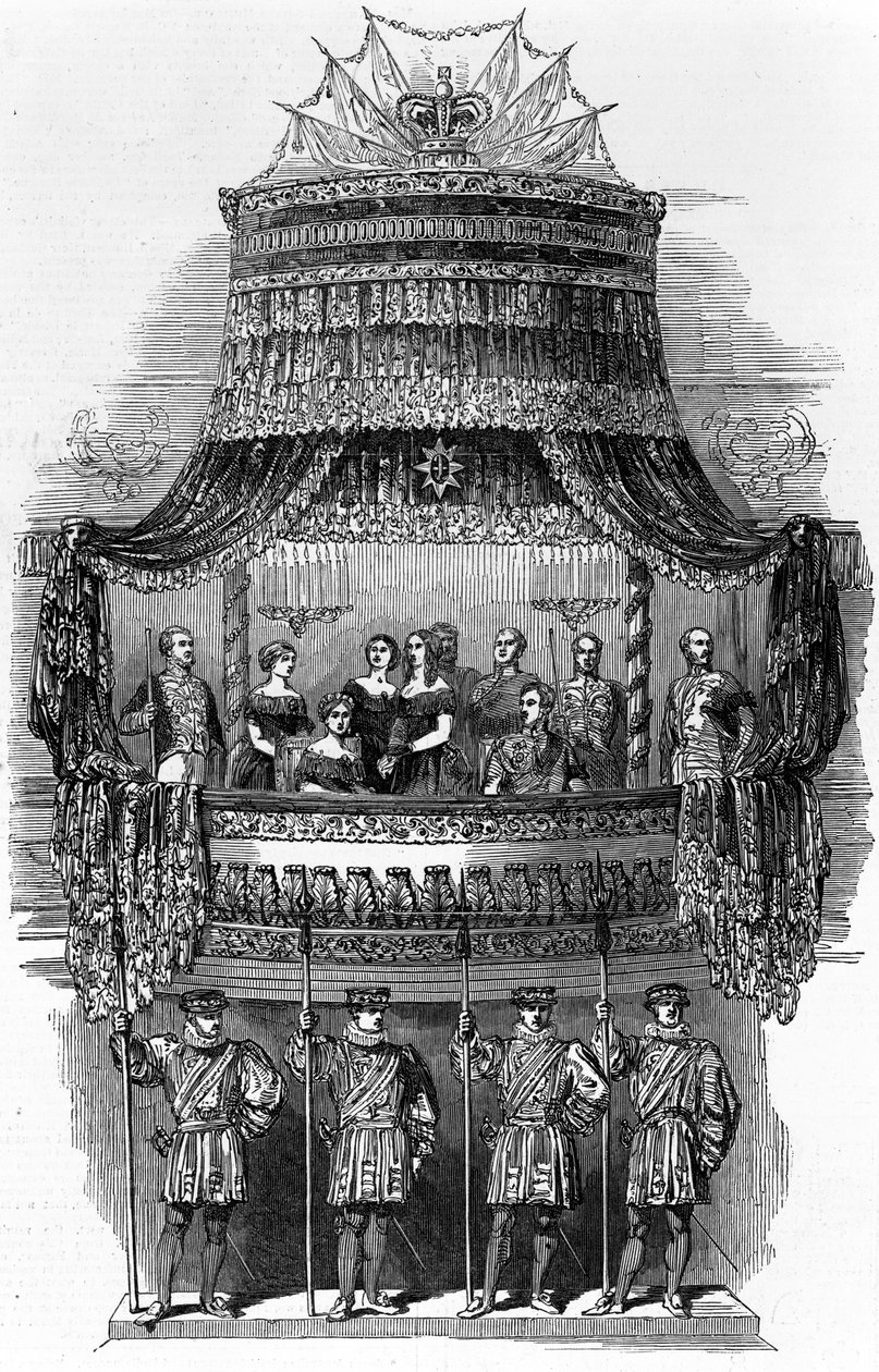 Hennes Majestäts statsbesök på Royal Italian Opera, Covent Garden, 1848 av English School