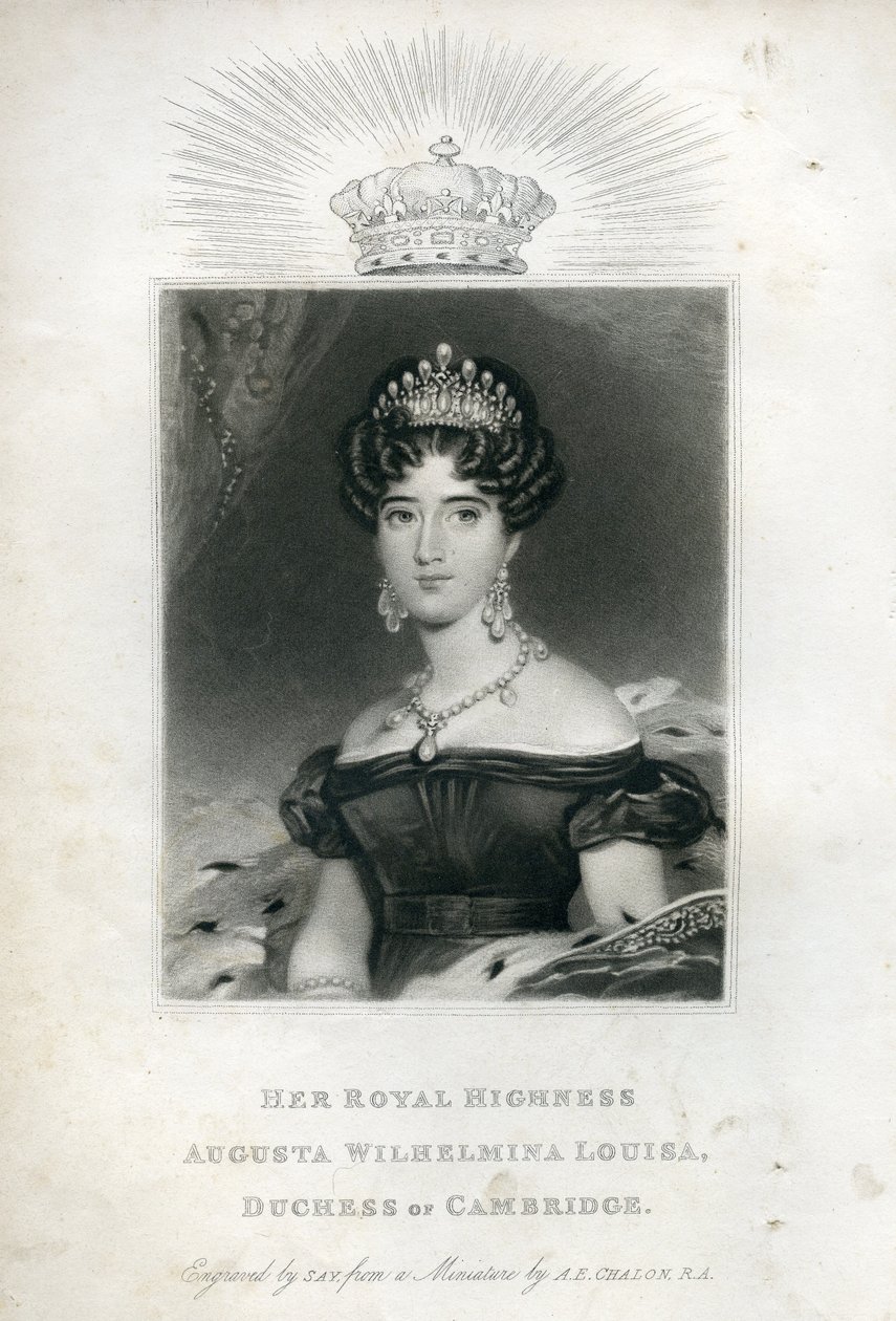 Hennes kungliga höghet Augusta Wilhelmina Louisa, hertiginna av Cambridge, 1830 av English School