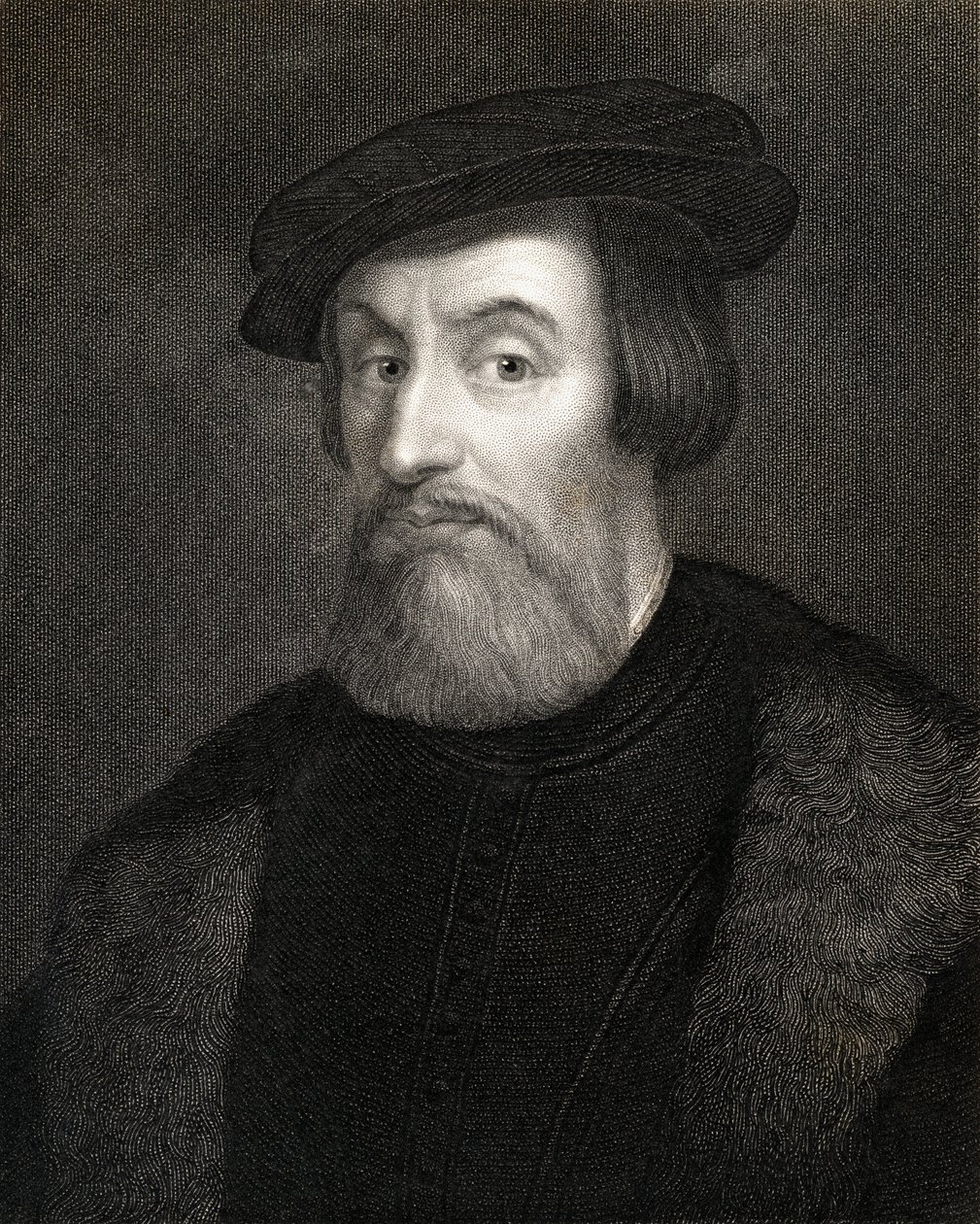 Hernan Cortes, Marques del valle de Oaxaca (1485-1547) från "Gallery of Portraits", publicerad 1833 av English School